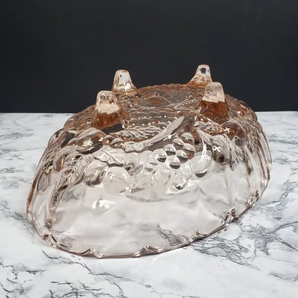 Indiana Glass Garland Pink Fruit Centerpiece Bowl Vintage - Picture 7 of 9